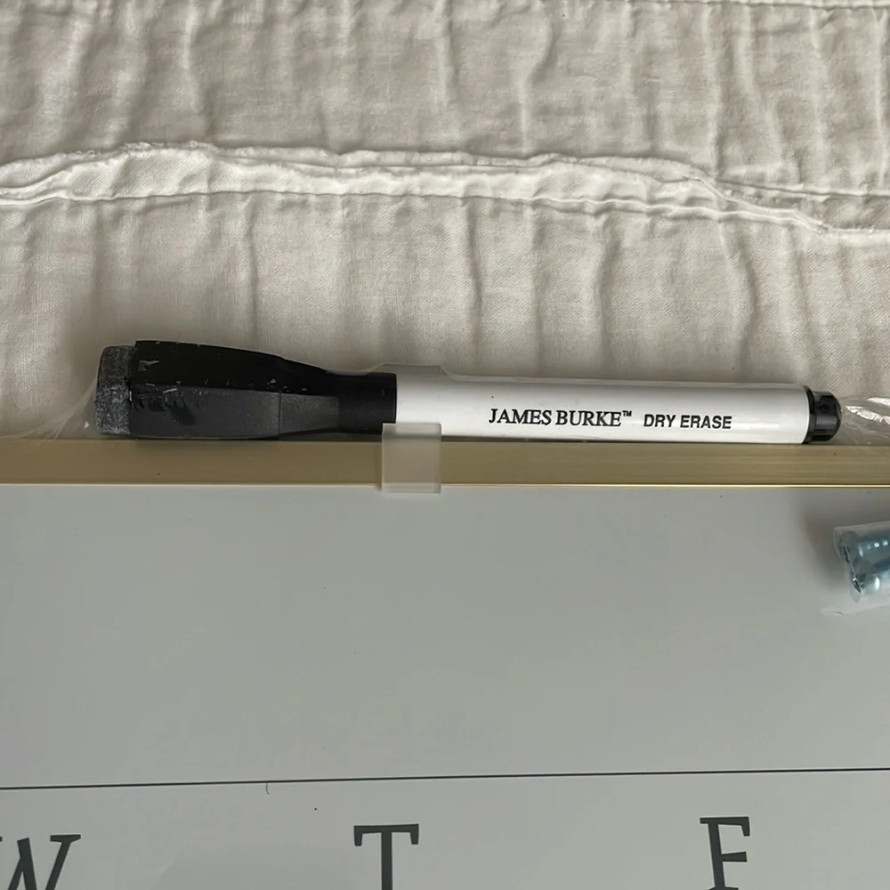 Magnetic Dry Erase Calendar Board - Gold Frame